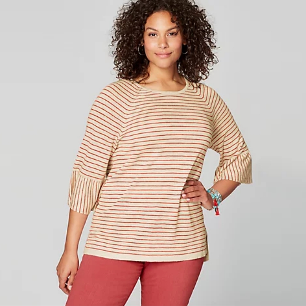 NWT j. jill Flounce Sleeve sweater, 3X